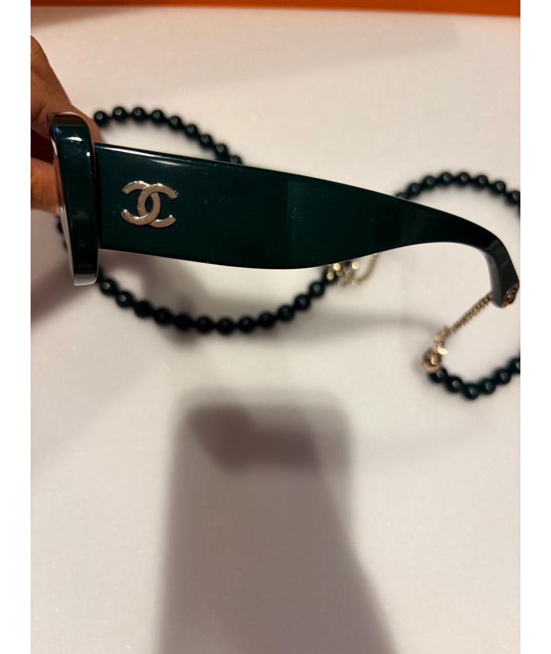 CHANEL Зеленые пластиковые солнцезащитные очки, фото 2