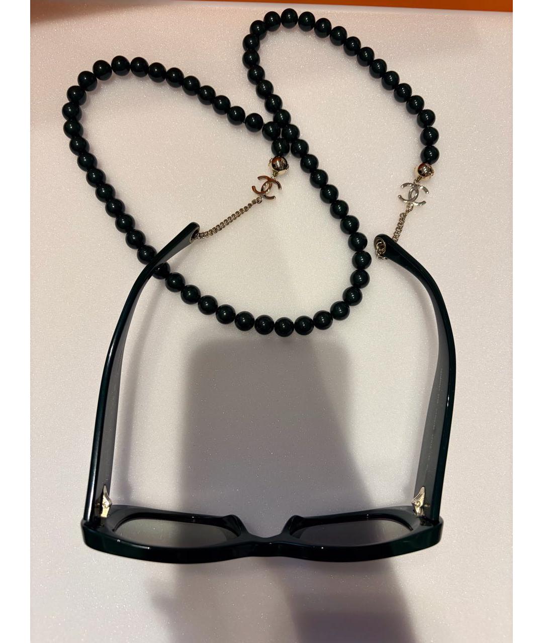 CHANEL Зеленые пластиковые солнцезащитные очки, фото 4