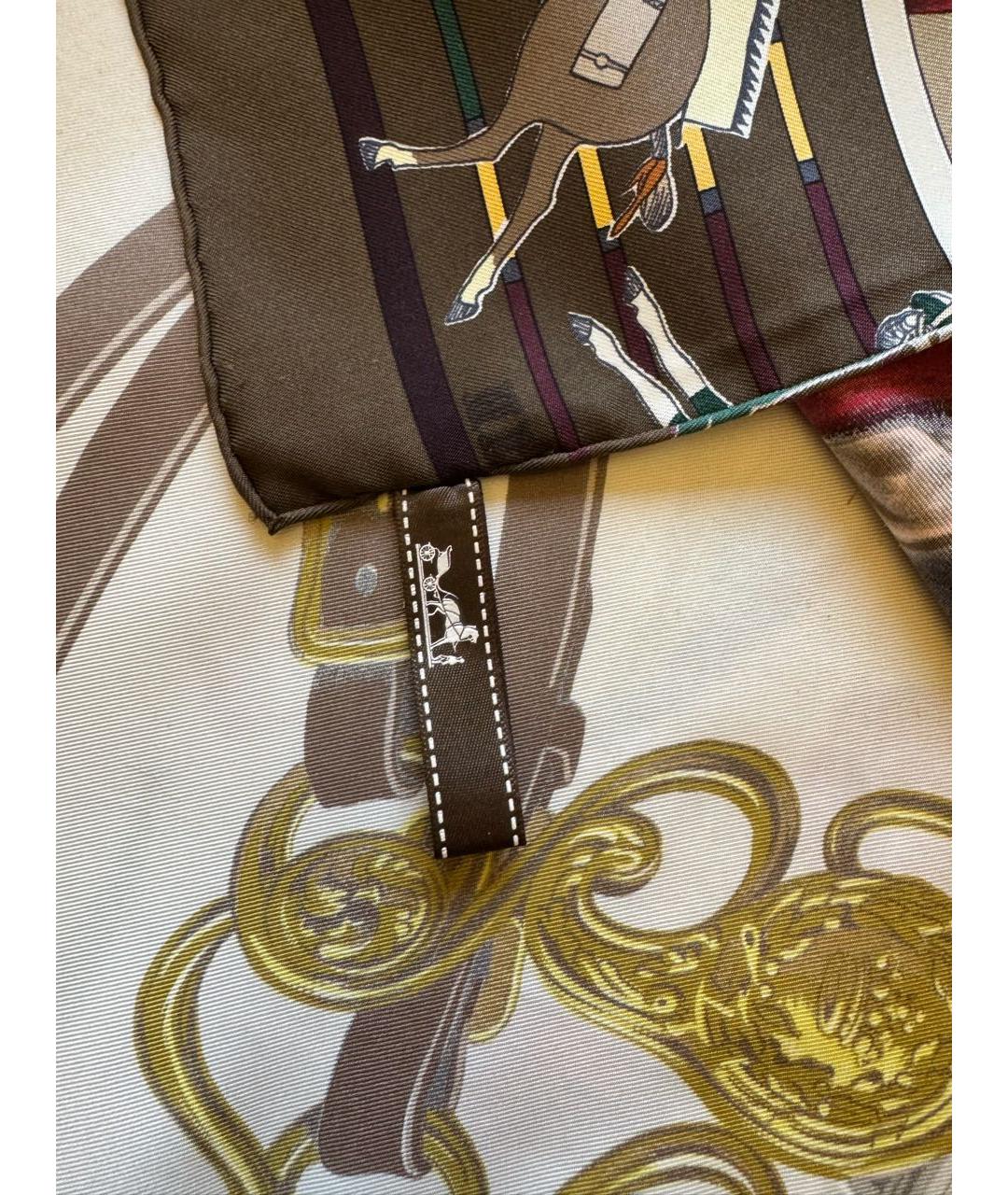 HERMES Мульти шелковый платок, фото 4