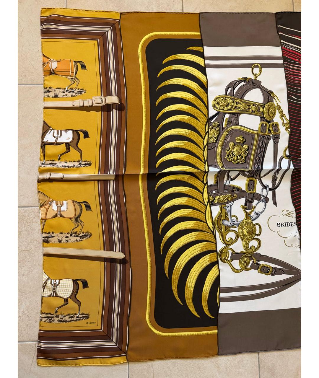 HERMES Мульти шелковый платок, фото 3