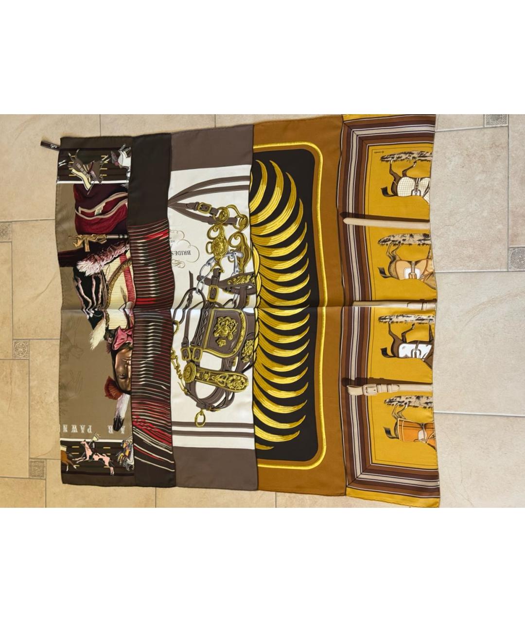 HERMES Мульти шелковый платок, фото 7