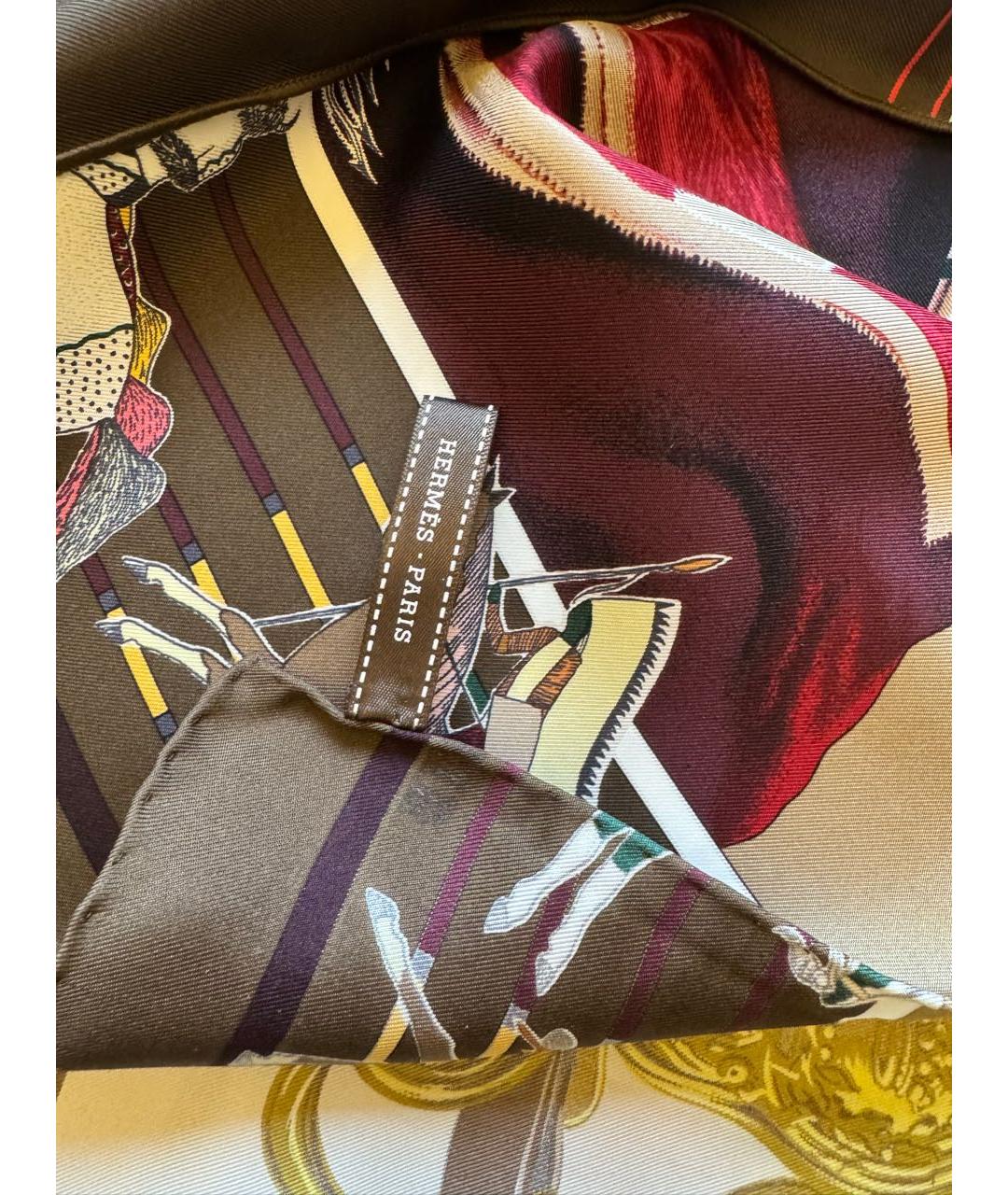 HERMES Мульти шелковый платок, фото 6