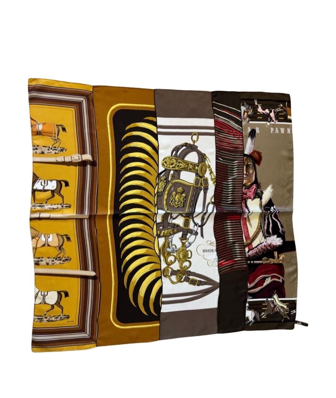 HERMES Мульти шелковый платок, фото 1