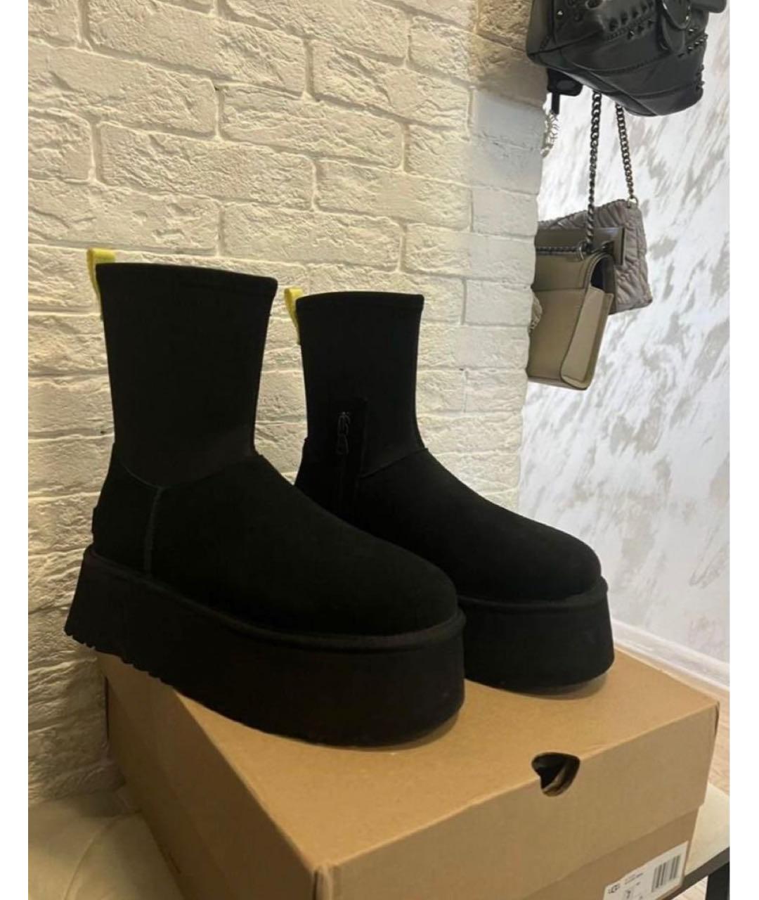 UGG AUSTRALIA Черные замшевые полусапоги, фото 6