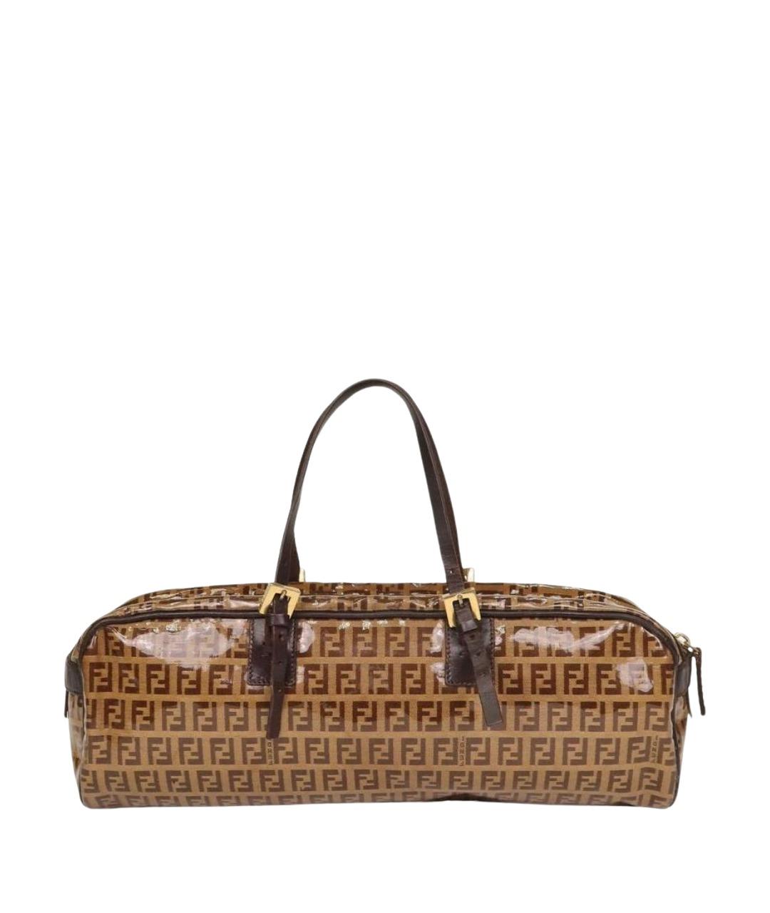 FENDI Коричневая сумка с короткими ручками, фото 1