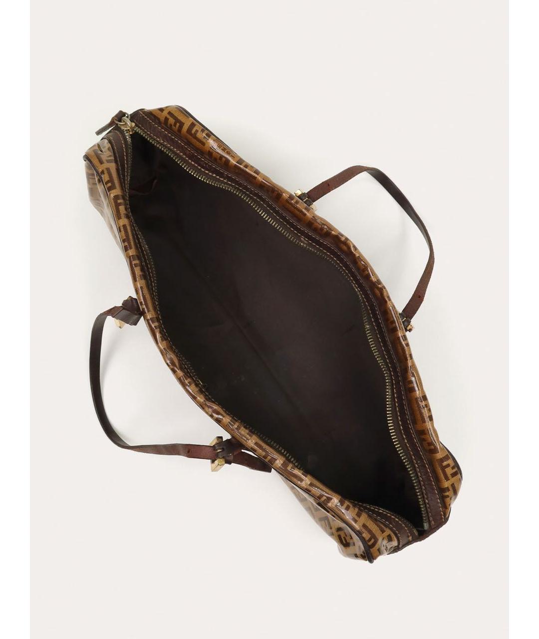 FENDI Коричневая сумка с короткими ручками, фото 4