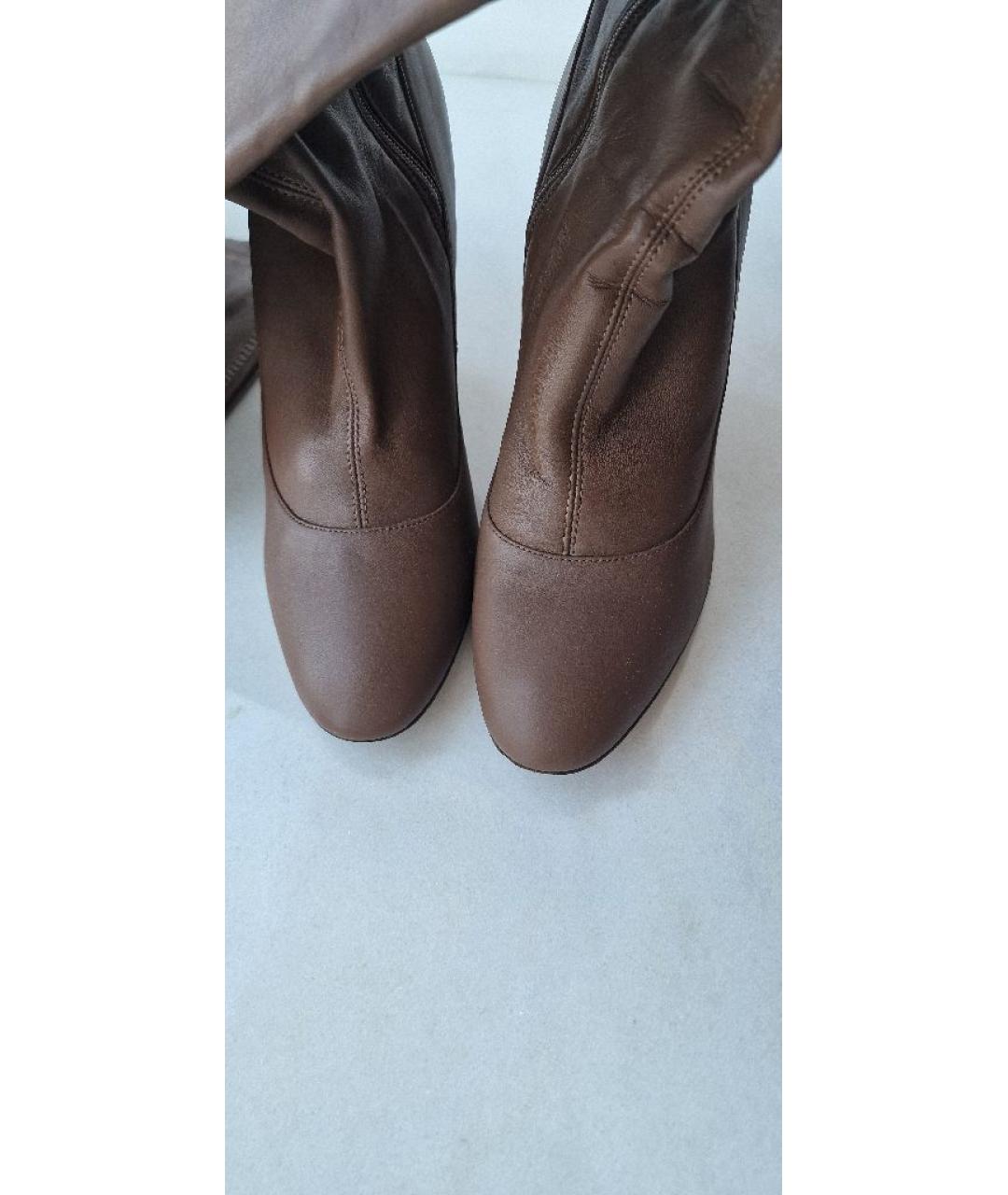 SERGIO ROSSI Коричневые кожаные ботфорты, фото 3