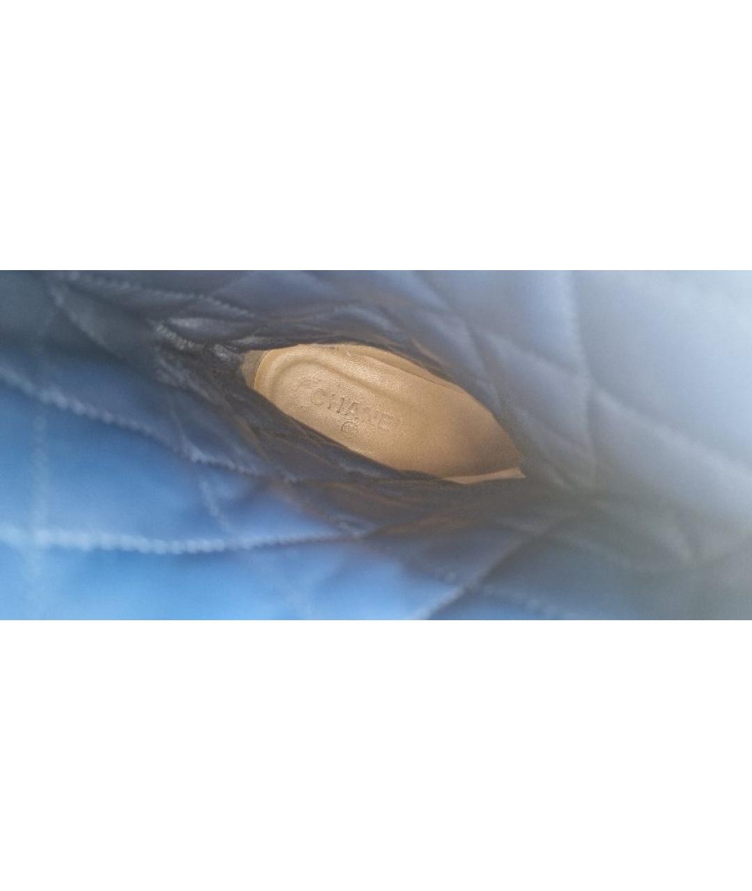 CHANEL Черные кожаные сапоги, фото 6