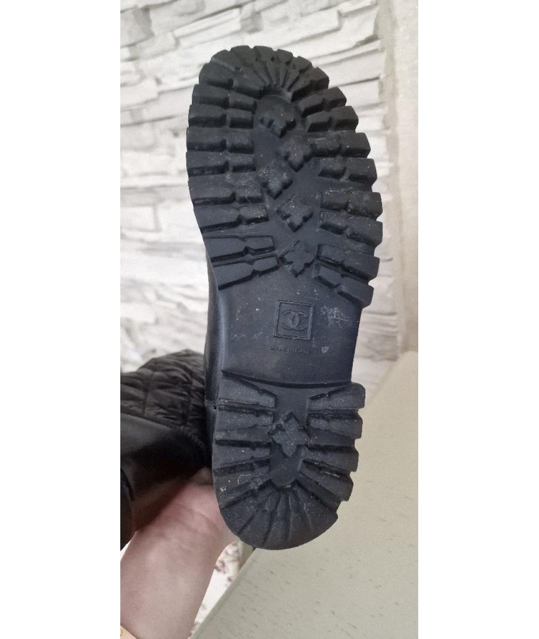 CHANEL Черные кожаные сапоги, фото 7