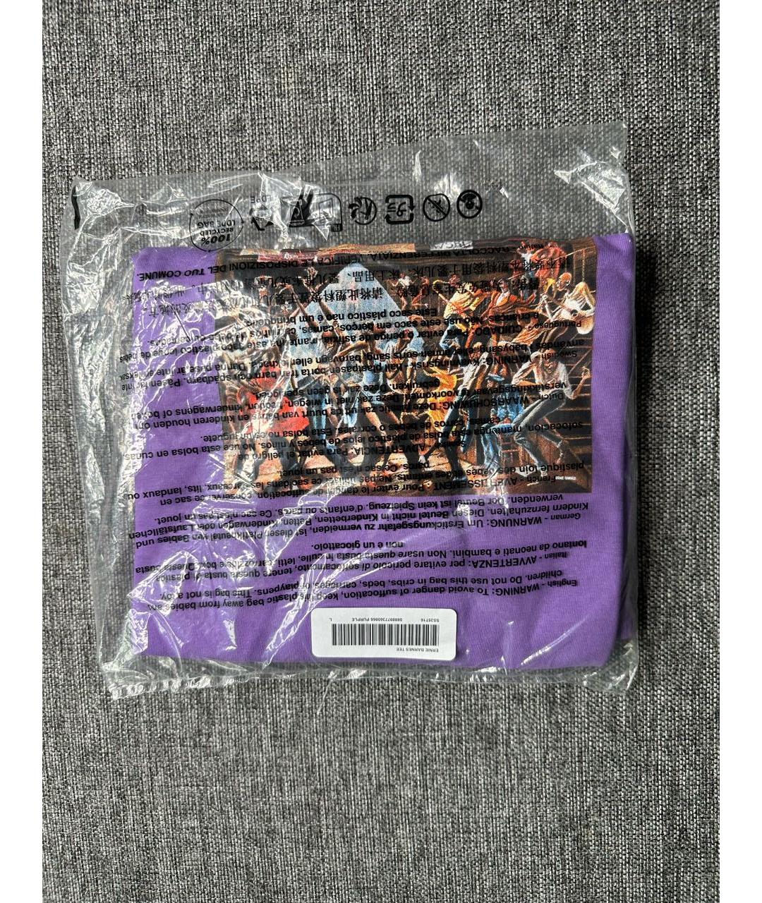 SUPREME Фиолетовая хлопковая футболка, фото 5