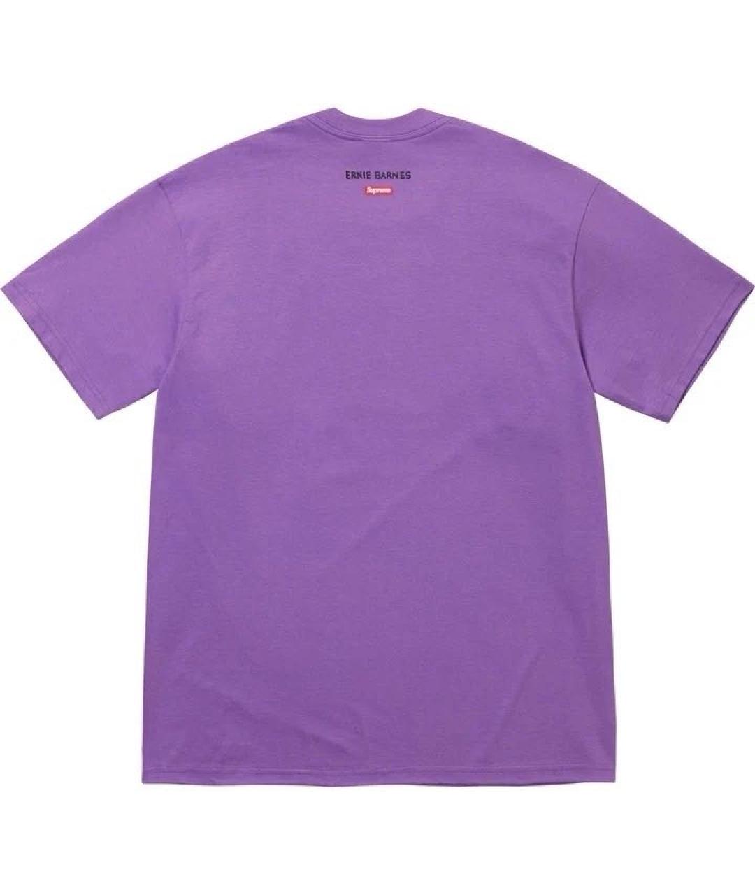 SUPREME Фиолетовая хлопковая футболка, фото 2