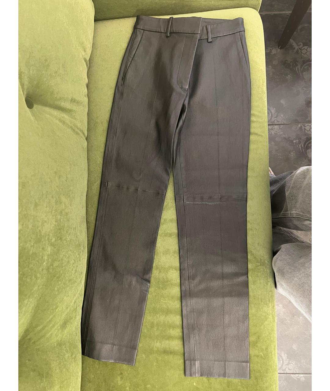 JOSEPH Черные кожаные прямые брюки, фото 5