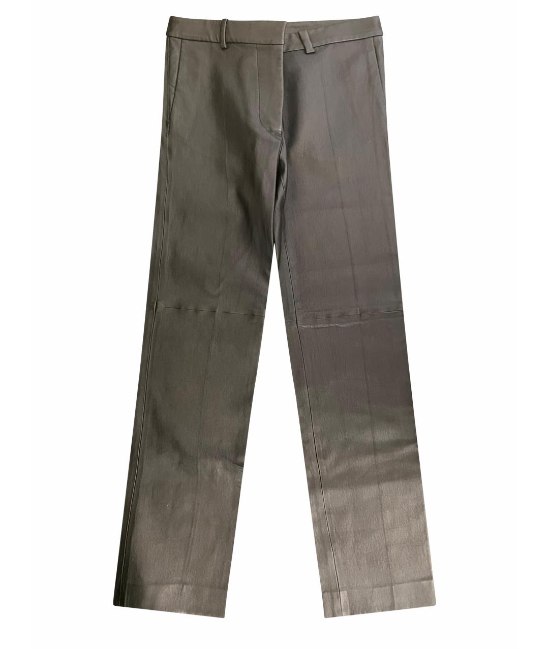 JOSEPH Черные кожаные прямые брюки, фото 1