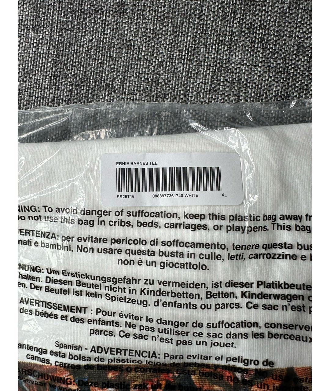 SUPREME Белая хлопковая футболка, фото 6