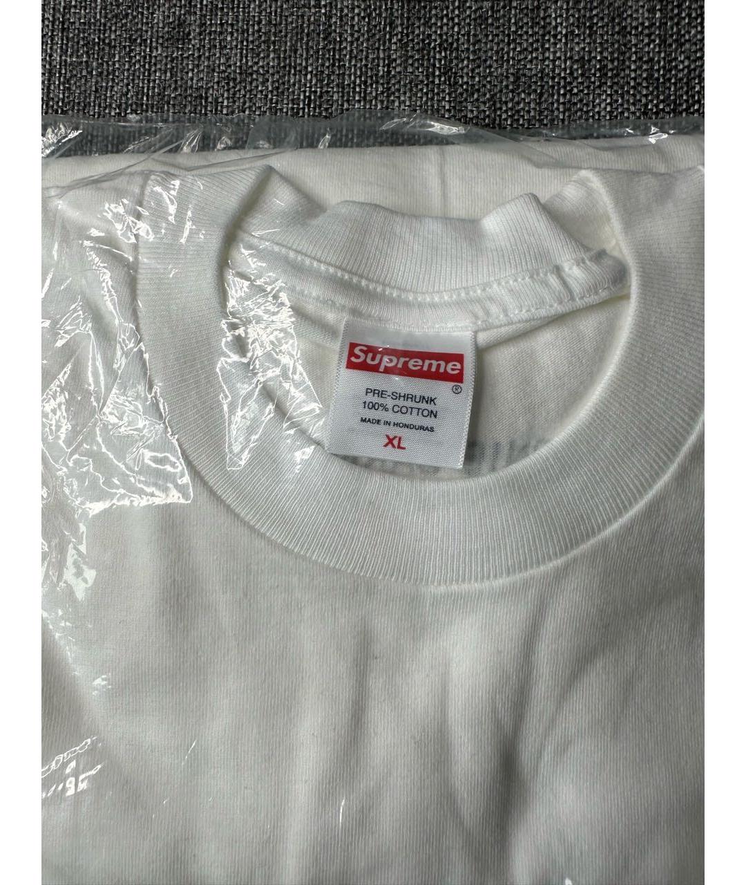 SUPREME Белая хлопковая футболка, фото 4