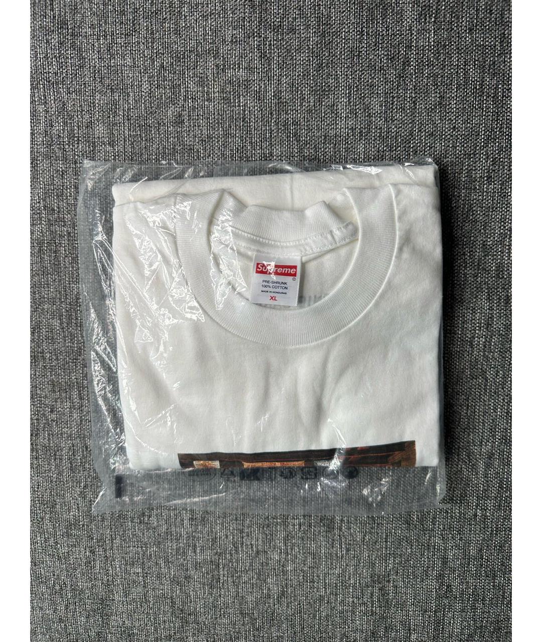 SUPREME Белая хлопковая футболка, фото 3