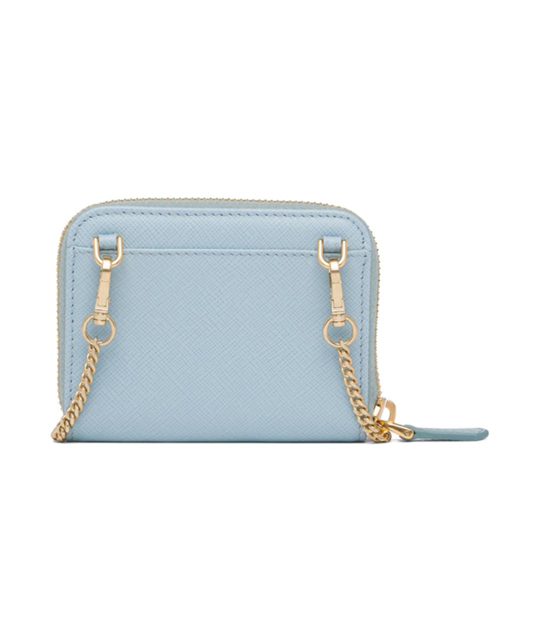 PRADA Голубой кожаный кошелек, фото 2