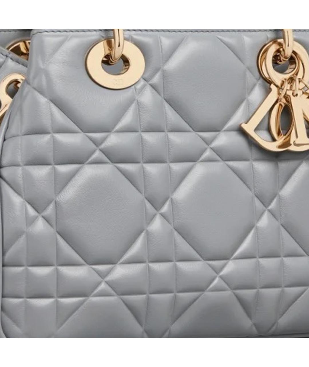 CHRISTIAN DIOR Серая кожаная сумка через плечо, фото 2