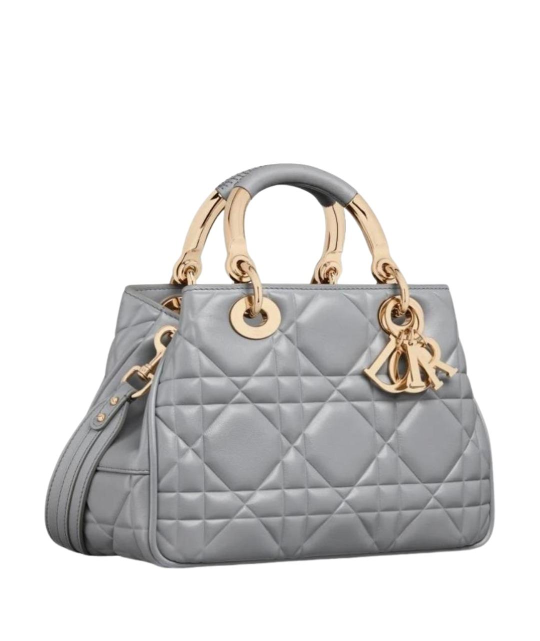 CHRISTIAN DIOR Серая кожаная сумка через плечо, фото 1