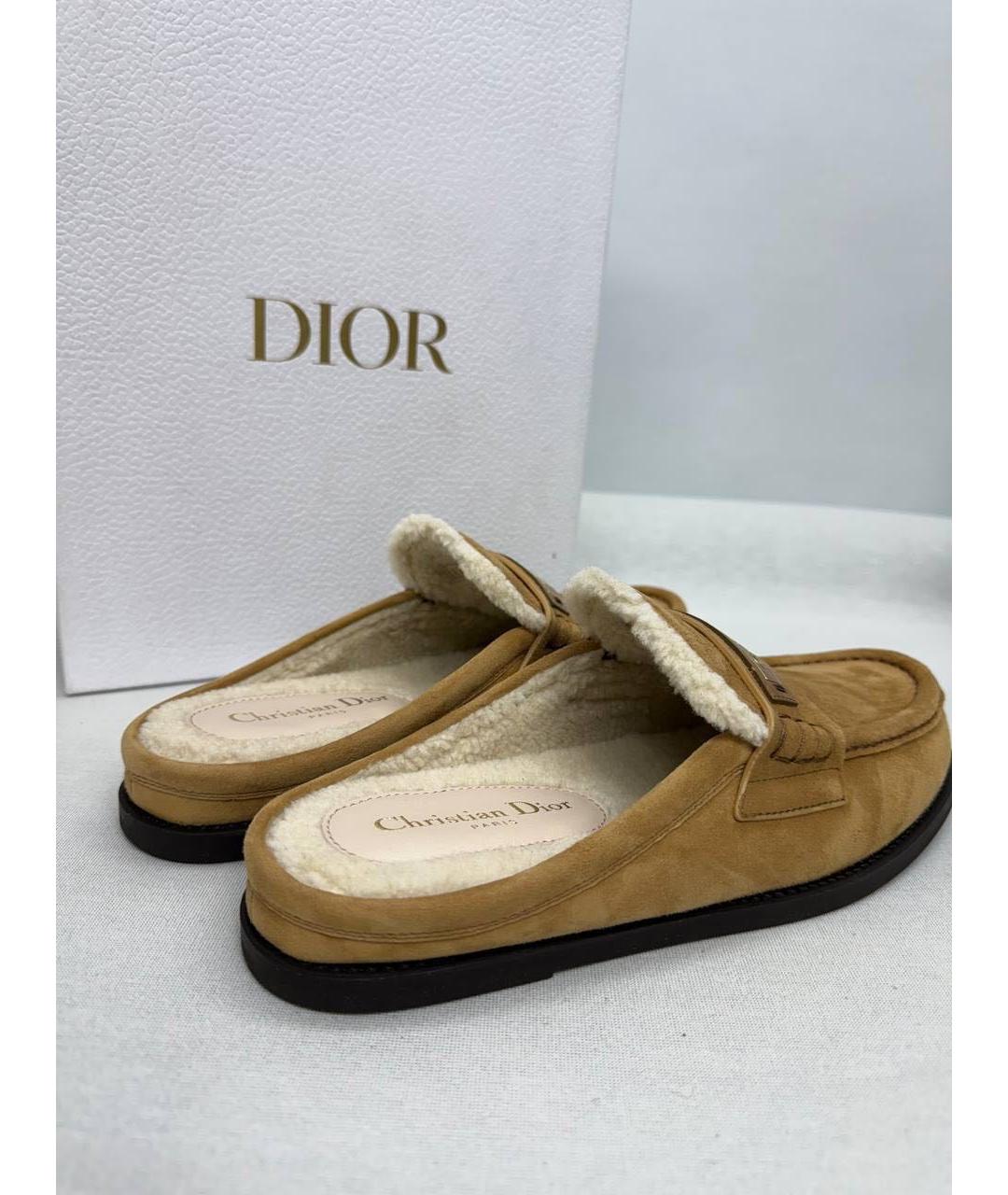 CHRISTIAN DIOR Коричневые замшевые мюли, фото 2