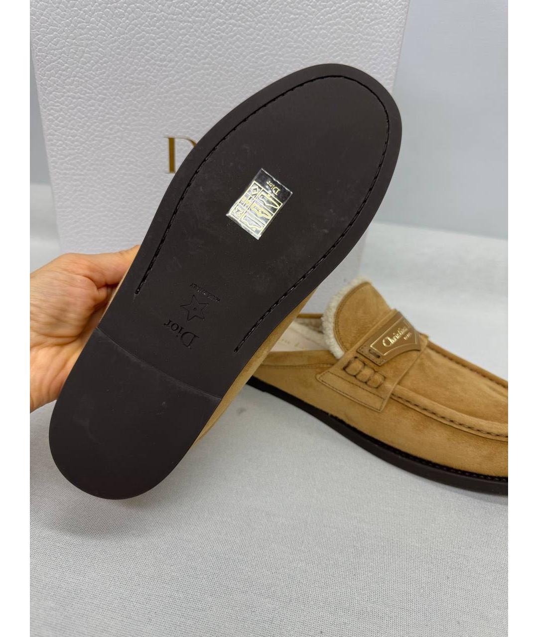 CHRISTIAN DIOR Коричневые замшевые мюли, фото 3