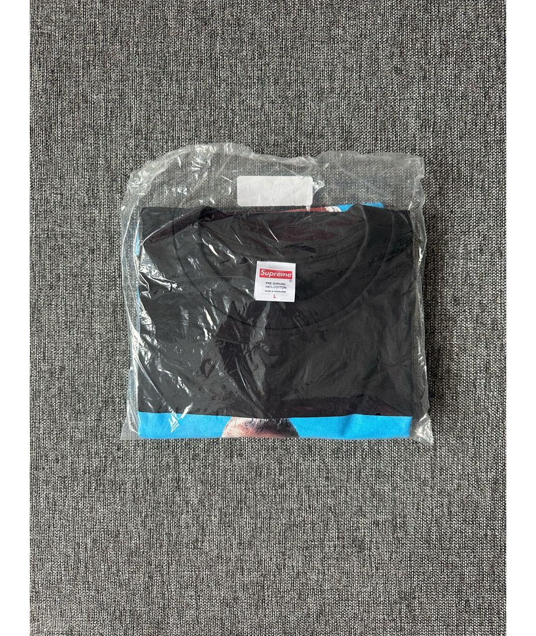 SUPREME Черная хлопковая футболка, фото 3