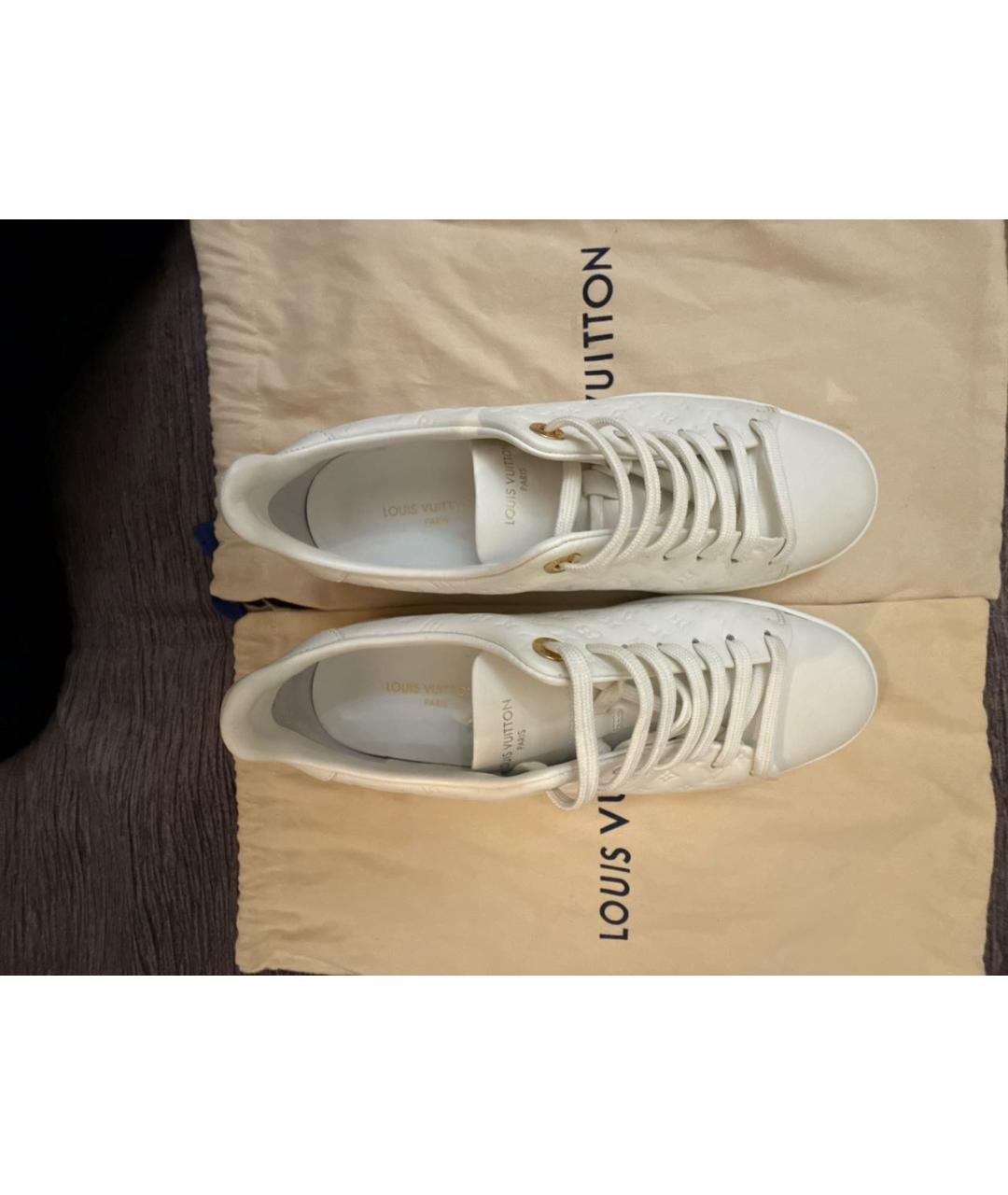 LOUIS VUITTON Белые кожаные кеды, фото 3