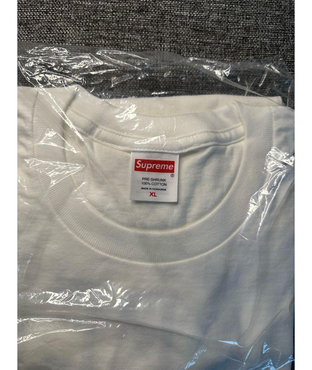 SUPREME Белая хлопковая футболка, фото 6