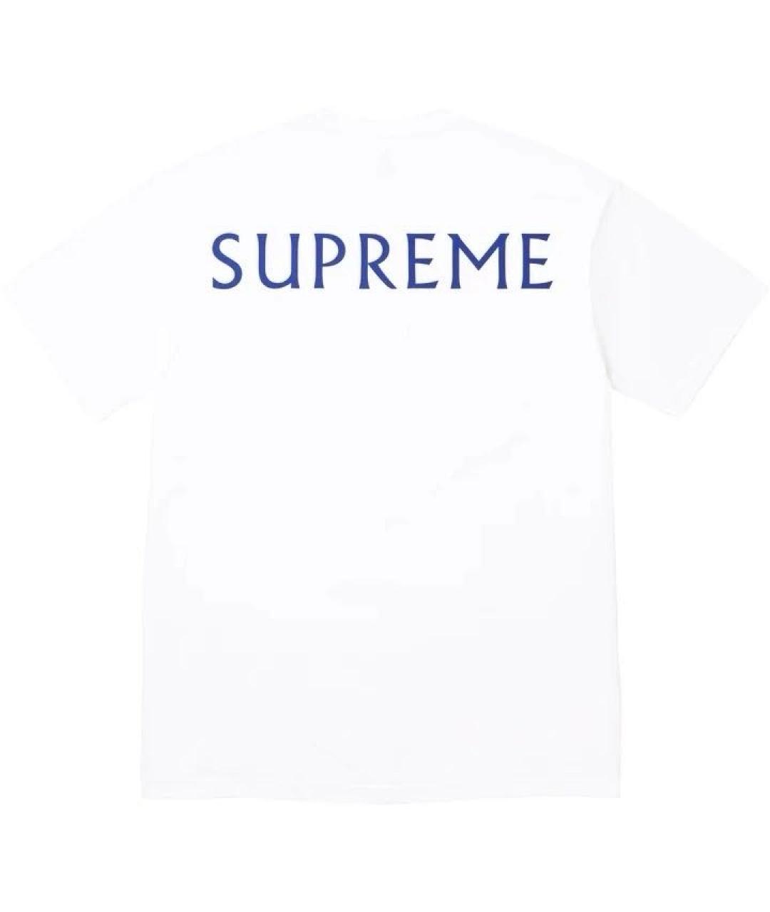 SUPREME Белая хлопковая футболка, фото 2