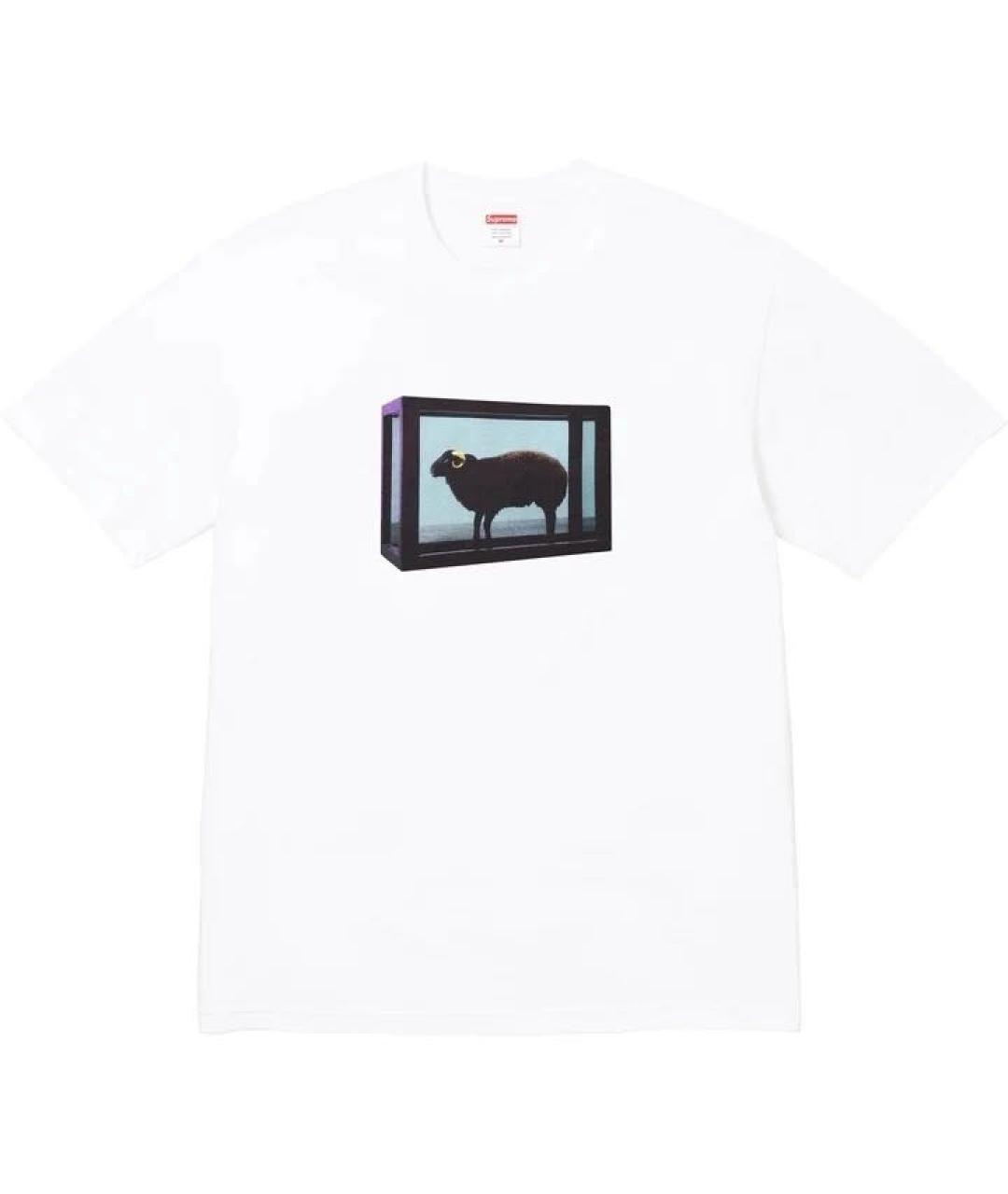 SUPREME Белая хлопковая футболка, фото 7