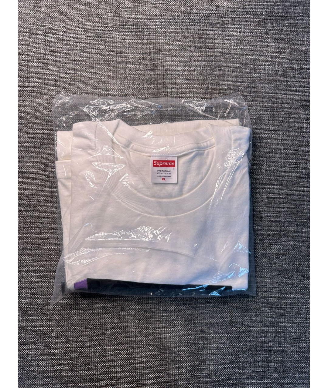 SUPREME Белая хлопковая футболка, фото 5