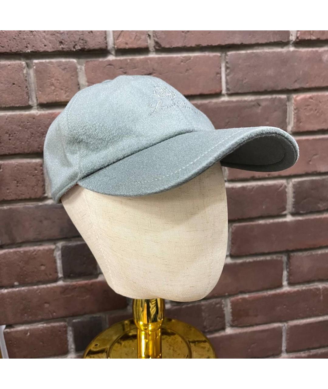 LORO PIANA Голубая кашемировая кепка/бейсболка, фото 4