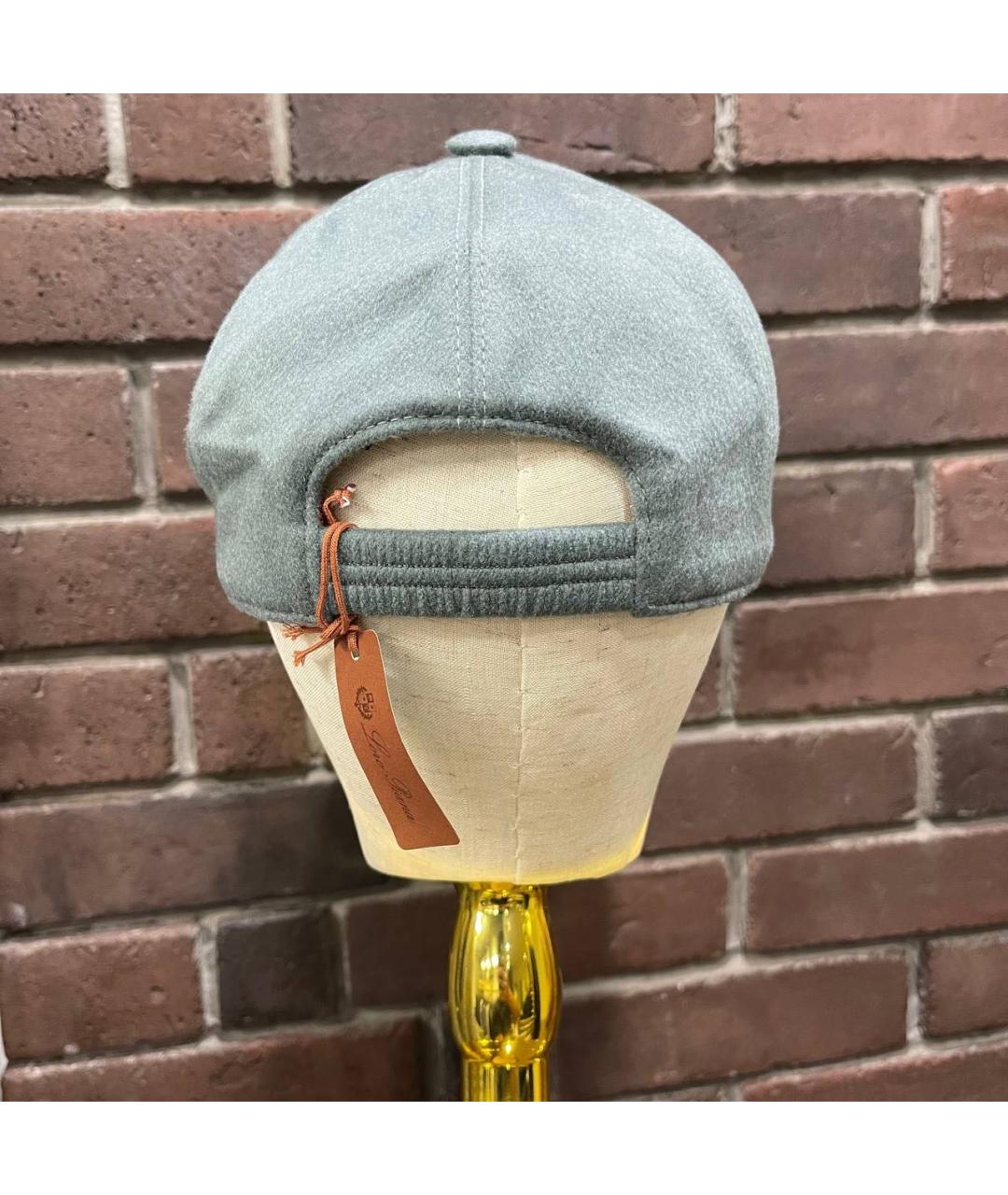 LORO PIANA Голубая кашемировая кепка/бейсболка, фото 3