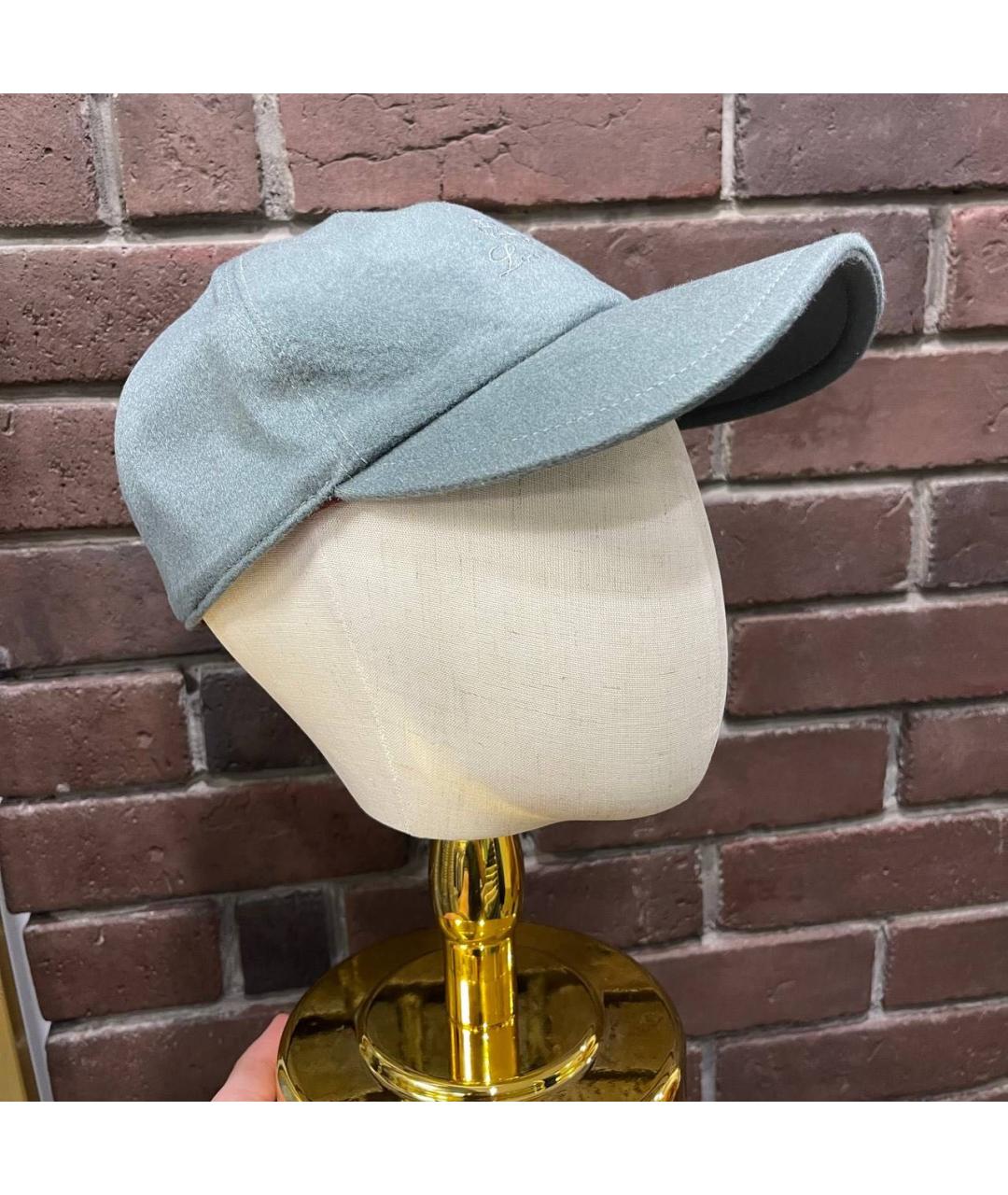 LORO PIANA Голубая кашемировая кепка/бейсболка, фото 2