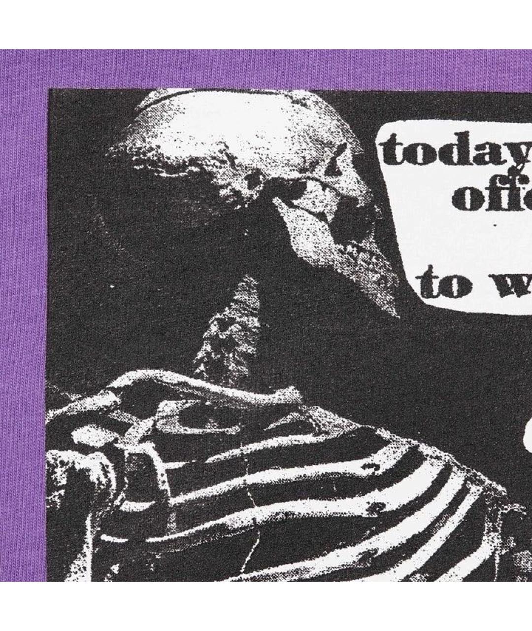 SUPREME Фиолетовая хлопковая футболка, фото 2