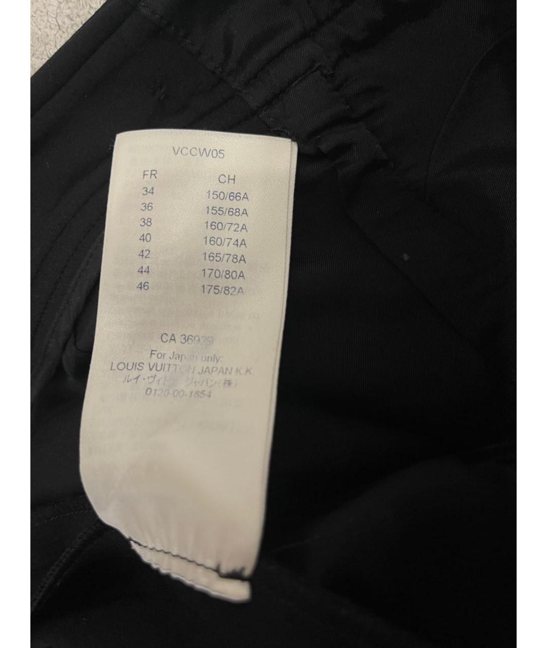 LOUIS VUITTON Черные хлопко-эластановые брюки узкие, фото 6