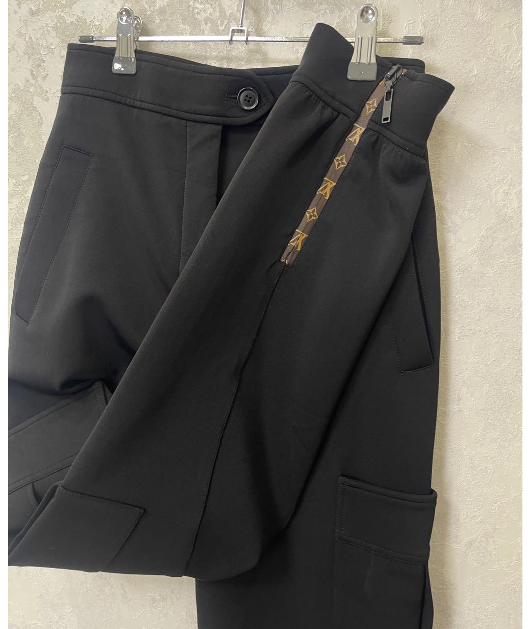 LOUIS VUITTON Черные хлопко-эластановые брюки узкие, фото 5