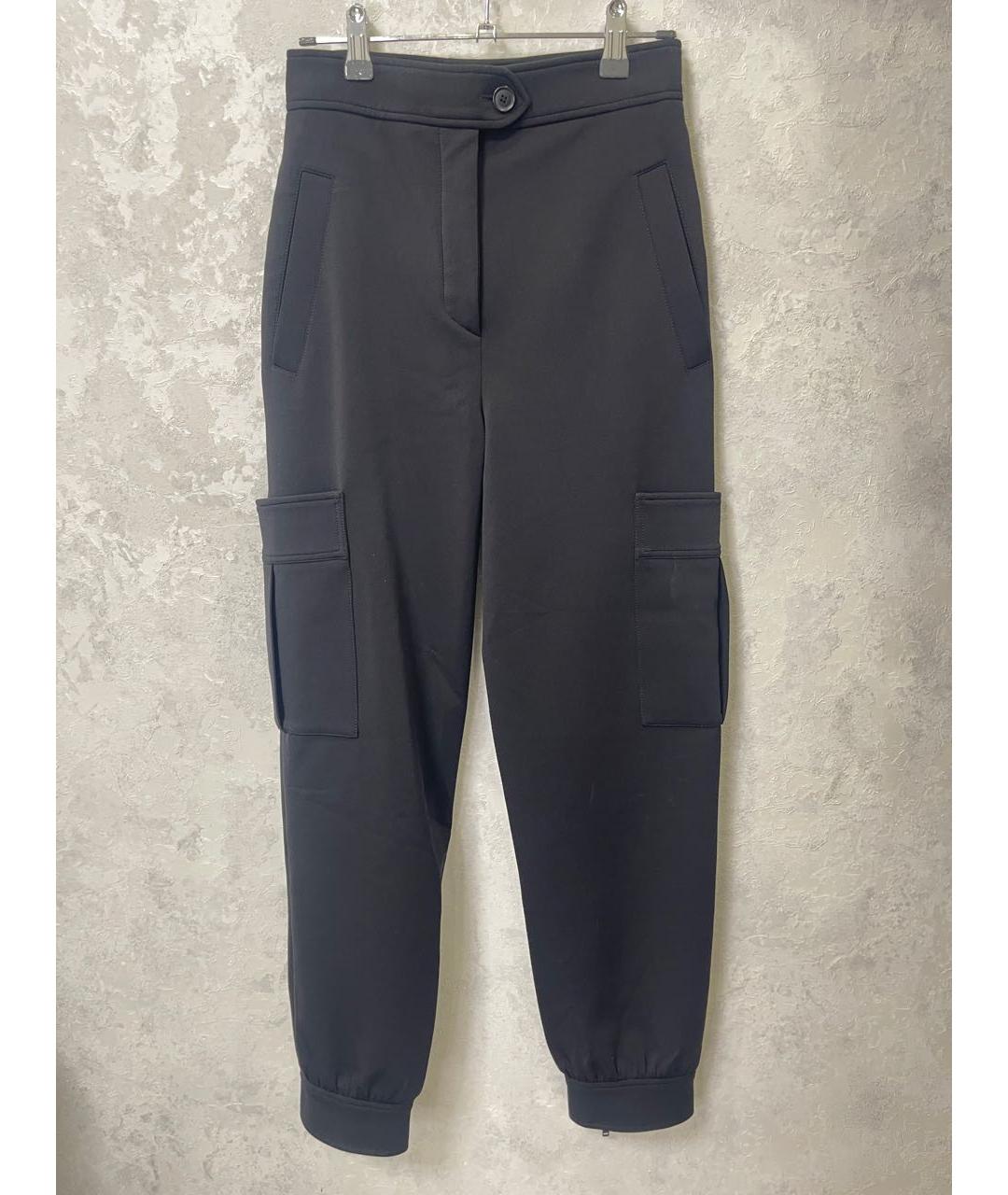 LOUIS VUITTON Черные хлопко-эластановые брюки узкие, фото 4