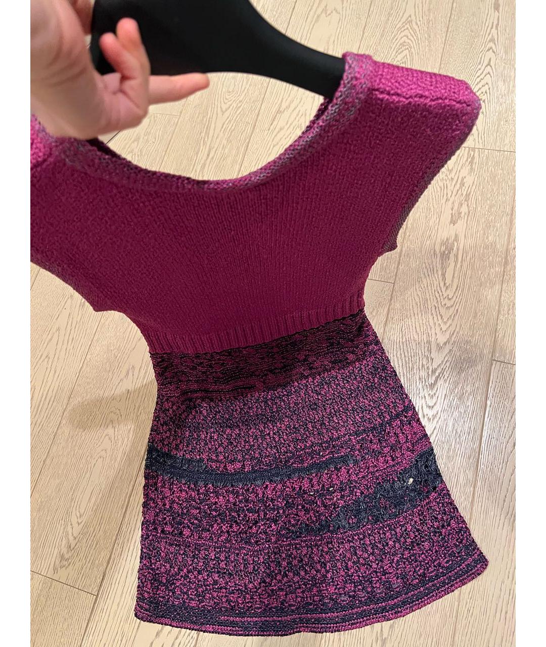 CHANEL Фуксия вискозное повседневное платье, фото 6