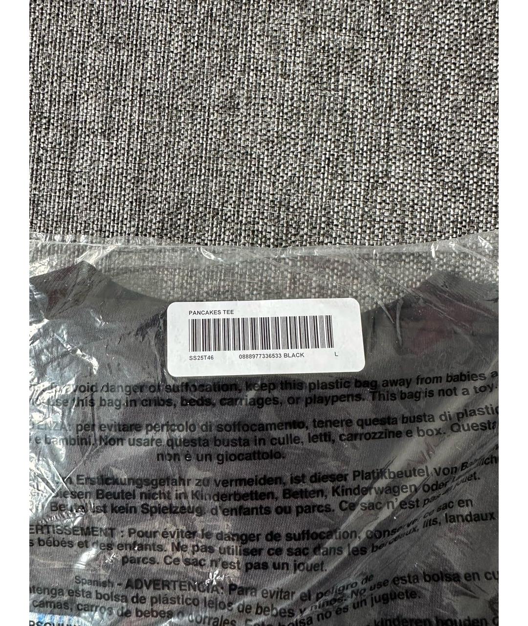 SUPREME Черная хлопковая футболка, фото 5