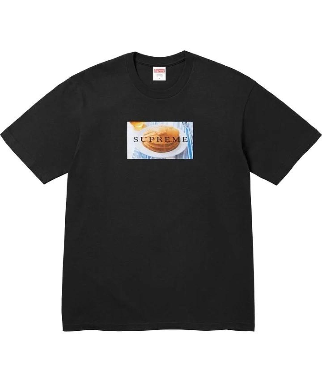 SUPREME Черная хлопковая футболка, фото 7