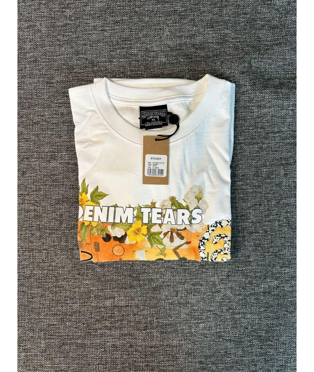 Denim Tears Белая хлопковая футболка, фото 2