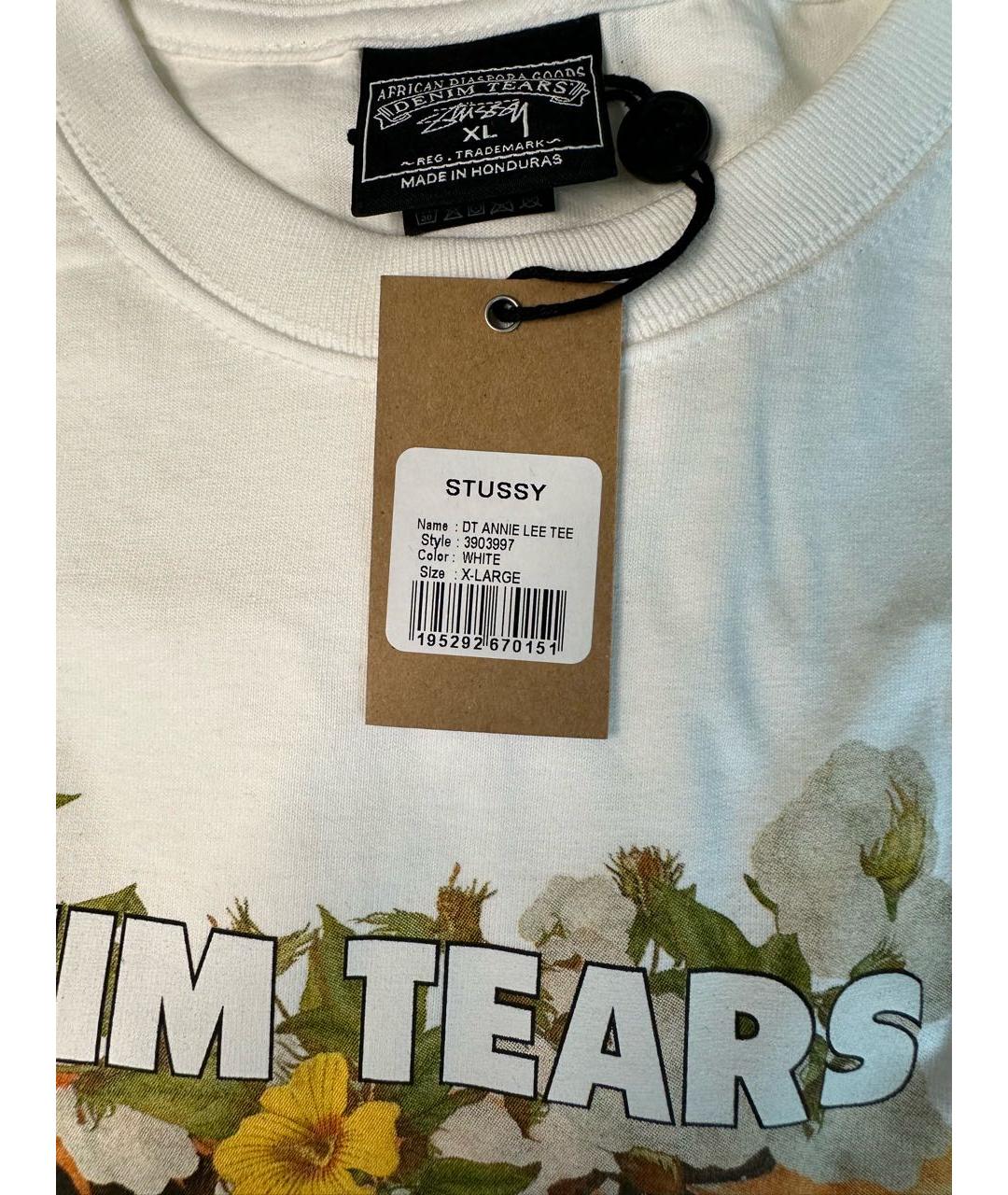 Denim Tears Белая хлопковая футболка, фото 3