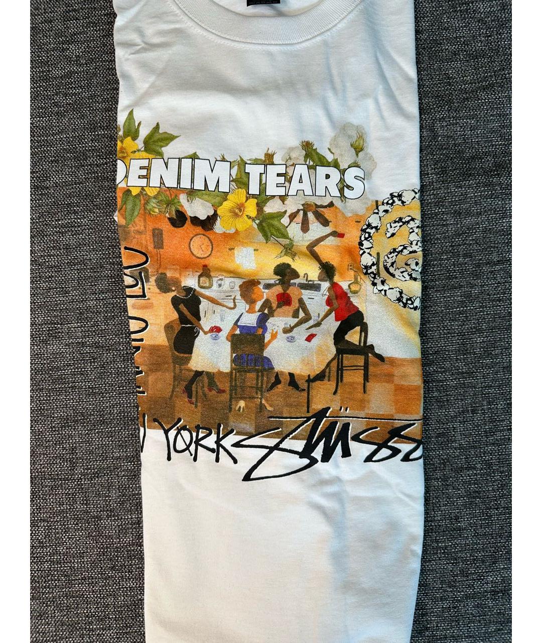 Denim Tears Белая хлопковая футболка, фото 5