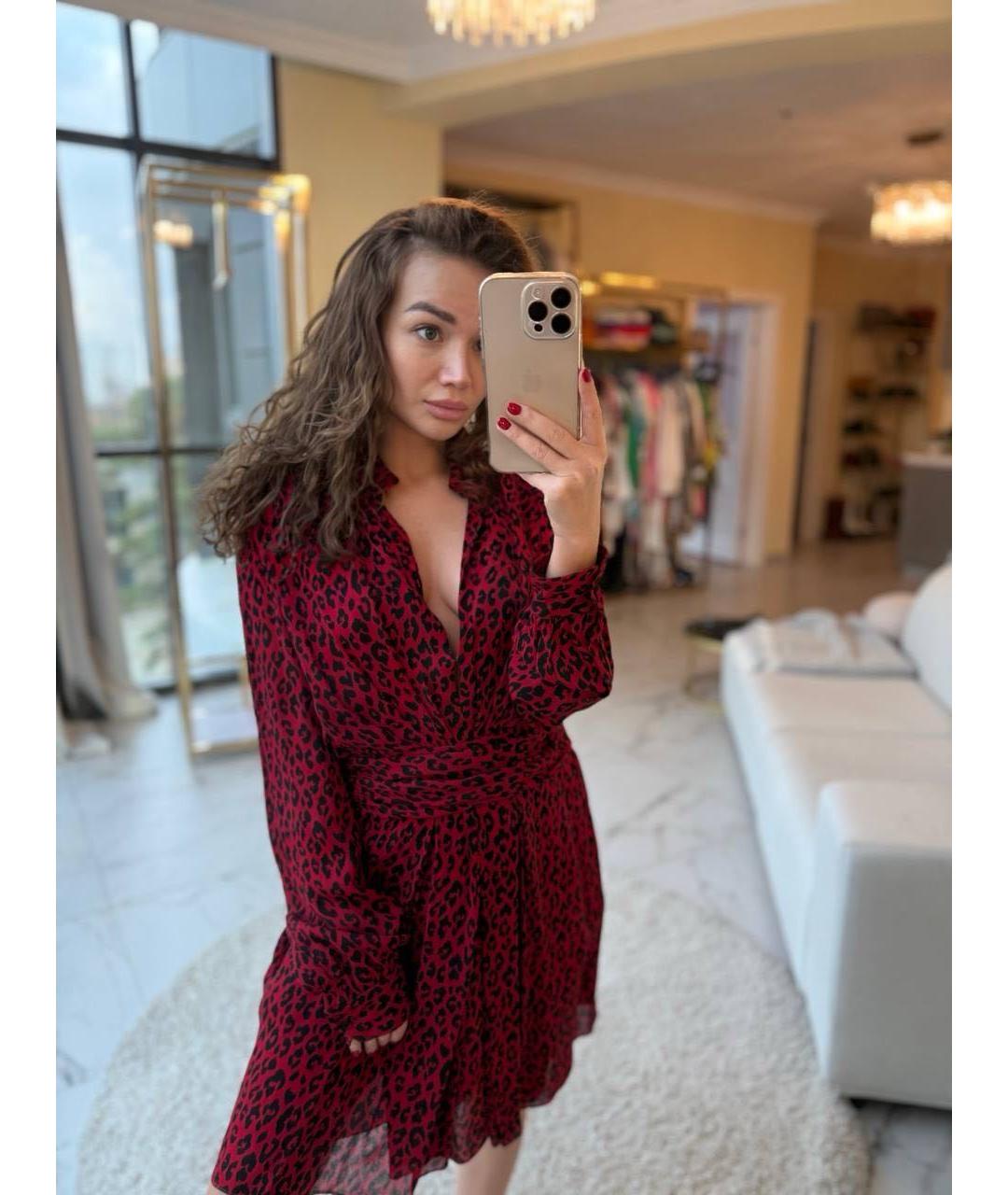 SAINT LAURENT Красное вискозное повседневное платье, фото 5