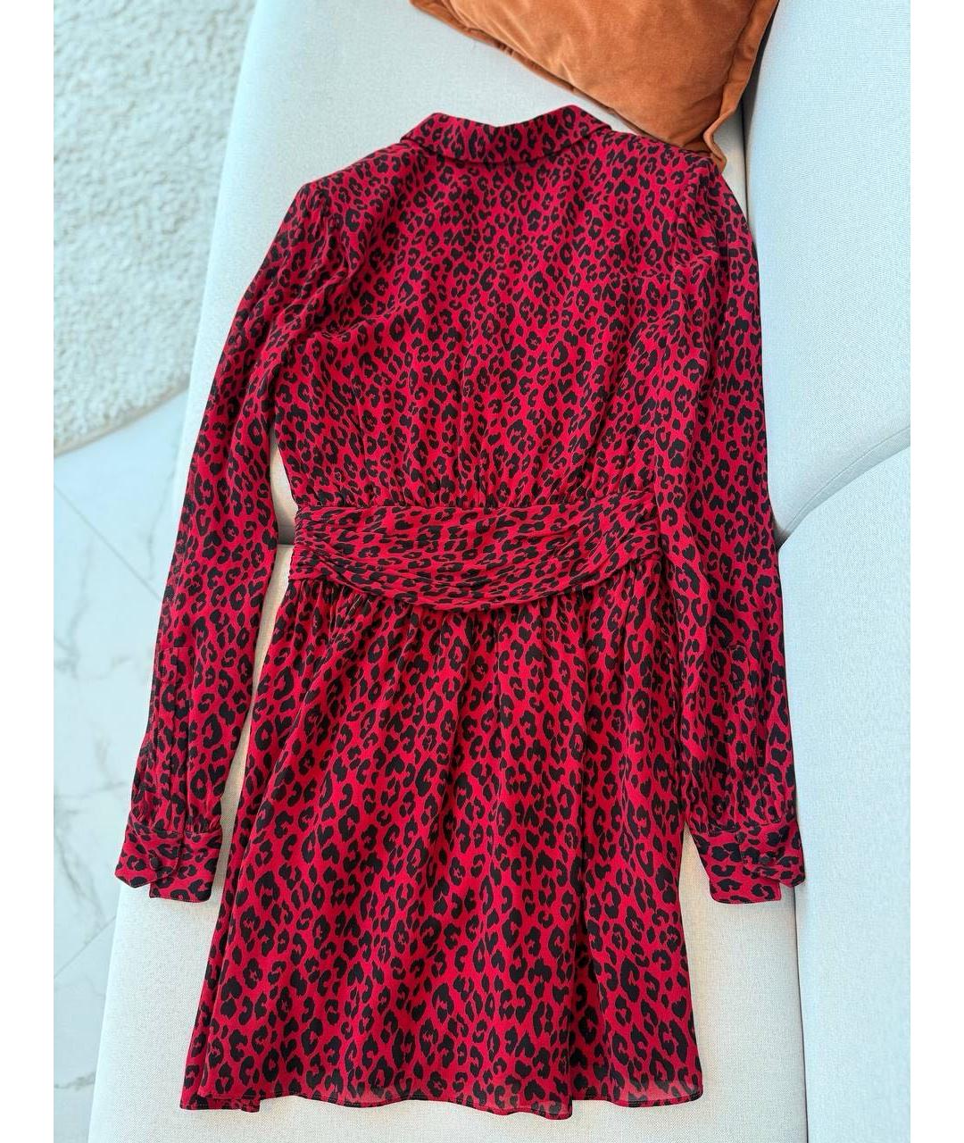 SAINT LAURENT Красное вискозное повседневное платье, фото 2