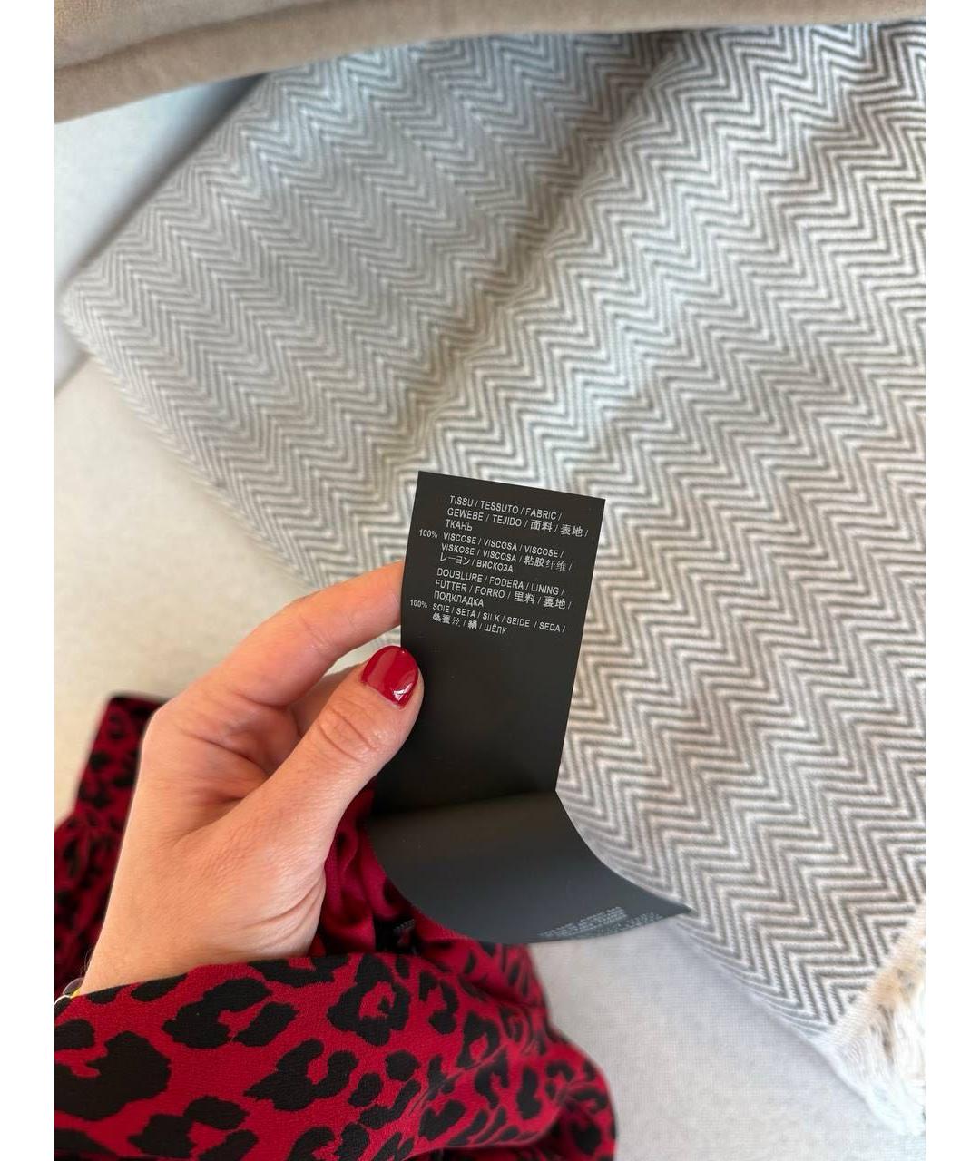 SAINT LAURENT Красное вискозное повседневное платье, фото 3