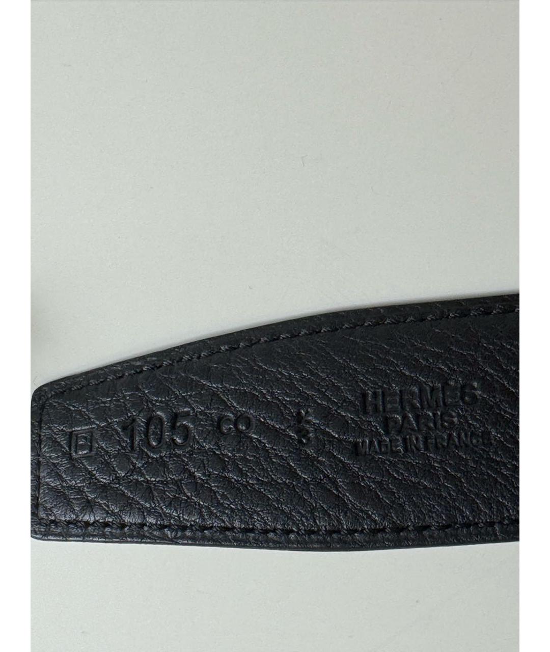 HERMES Черный кожаный ремень, фото 4