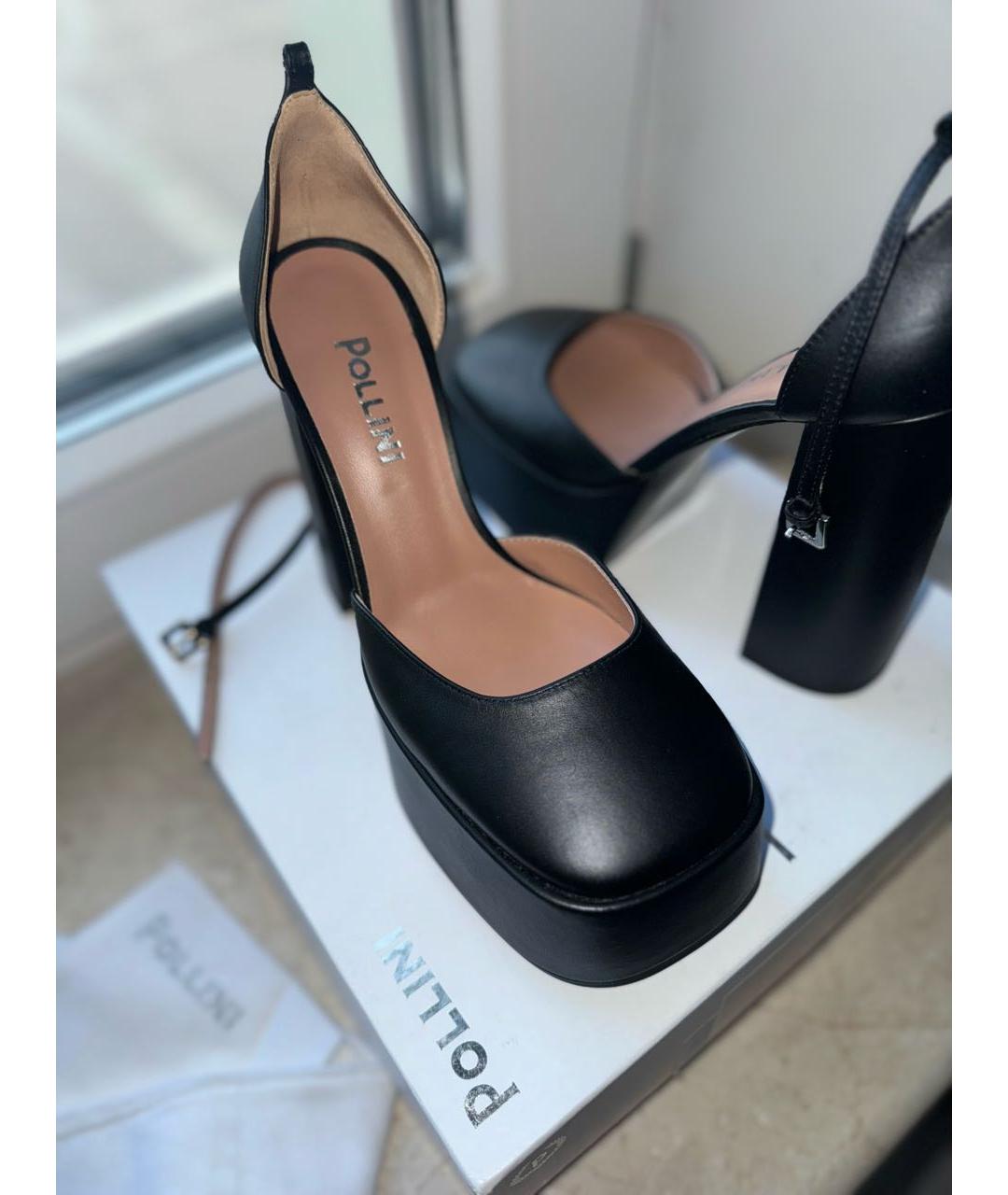 POLLINI Черные кожаные туфли, фото 5