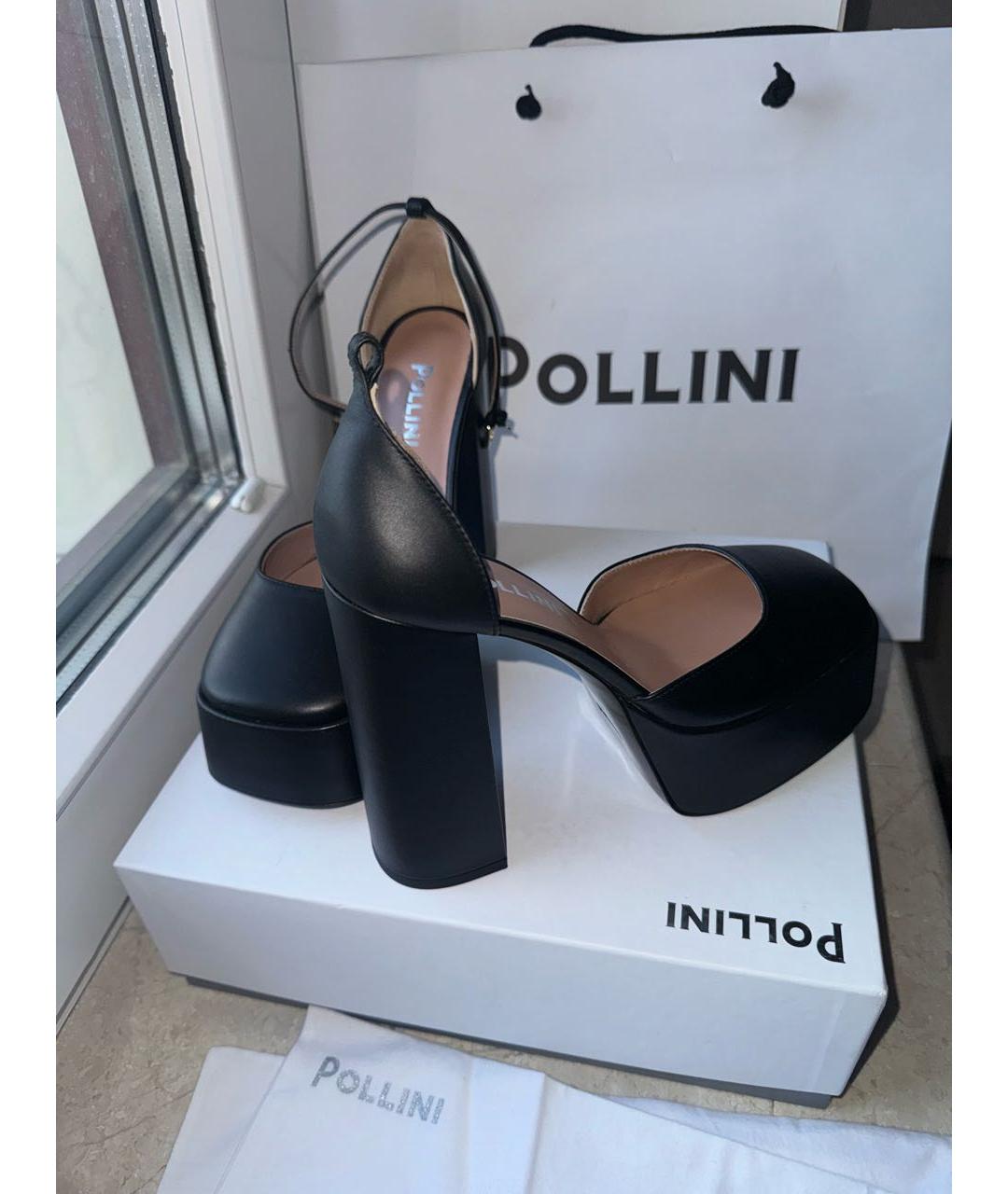 POLLINI Черные кожаные туфли, фото 3